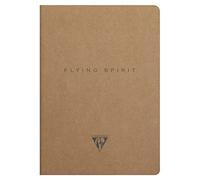 Clairefontaine 103536C - Un cuaderno de piqué cosido hilo Flying Spirit 96 páginas marfil 148 x 21 cm 90 g líneas tapa de cartón marrón diseño aleatorio