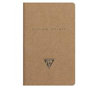 Clairefontaine 103586C - Un cuaderno de piqué cosido hilo Flying Spirit 48 páginas marfil 7,5 x 12 cm, 90 g rayadas, tapa de cartulina kraft marrón, diseño aleatorio
