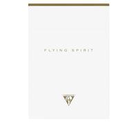 Clairefontaine 104636C Flying Spirit Kraft - Bloc de notas (140 páginas, 14,8 x 21 cm, 90 g, rayas), color blanco