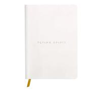 Clairefontaine 104946C - Un cuaderno bordado cosido Flying Spirit 180 páginas marfil 14,8 x 21 cm 90 g con rayas, cubierta de piel de cordero blanco