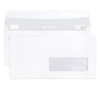 Clairefontaine 10615C - Caja de 500 sobres blancos DL-110x220mm - Autoadhesivos - 80 g/m² - Papel cristal ventana 35x100 (posición 20/20)