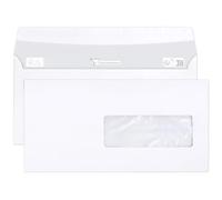Clairefontaine 10619C - Caja de 500 sobres blancos C6/5 - 114 x 229 mm - Autoadhesivos - 80 g/m² - Papel cristal ventana 40 x 110 (posición 30/20)