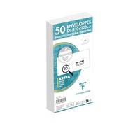 Clairefontaine 10645C - Paquete de 50 sobres blancos DL-110x220mm - Autoadhesivos - 80 g/m² - Ventana de celofán 45x100 (posición 20/20)