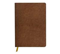 Clairefontaine 106946C - Cuaderno de tapa blanda cosido hilo Flying Spirit 180 páginas marfil 14,8x21 cm 90 g líneas, cubierta de piel de cordero helado, Coñac