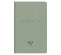 Clairefontaine 107506C - Cuaderno de puntadas cosidas con hilo Flying Spirit 11 x 17 cm, 96 páginas con líneas de papel marfil 90, tapa de cartón verde de gris - 5 diseños impresos en la parte