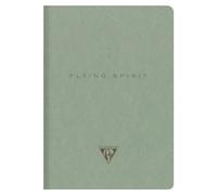 Clairefontaine 107536C - Flying Spirit Green carnet piqûre textile 14,8x21cm 96p ligné motifs assortis papier ivoire 90g