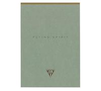 Clairefontaine 107636C - Flying Spirit Green bloc entoilé entête 14,8x21cm 140p détach. Ligné motifs assortis papier ivoire 90g