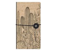 Clairefontaine 116043C - Cuaderno delgado con diseño de naturaleza sobre manta kraft, 9 x 18 cm, 80 páginas lisas, papel marfil 90 g, cierre de cordón, colección Le Cerisier Blanc - 2 imágenes