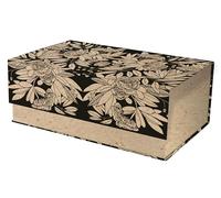 Clairefontaine 116055C - Caja de almacenamiento de cartón multifuncional rectangular, diseño de naturaleza con acabado kraft, 29,8 x 17,8 x 10,8 cm, colección Le Cerisier Blanc