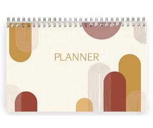Clairefontaine 116069C Terracotta, Bloc planner encuadernación integral encabezado, 22 x 14 cm, 53 hojas impresas