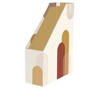 Clairefontaine 116072C - Un revistero de cartón con colores cálidos y formas geométricas 25 x 10 x 32,5 cm - Home Office - Colección Terracotta