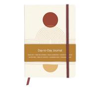 Clairefontaine 116079C - Diario diario A5, 14,8 x 21 cm, 192 páginas, lunares, motivos Géométriques Couleurs Chaleureuses, Poche, página marqué, elastique, terracota, 2 visuelas, livraison aléatoire