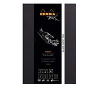 Clairefontaine 116113C - Un bloc de notas grapado Rhodia Black Maya Pad de 50 hojas extraíbles de papel de dibujo Maya 21 x 31 cm, 8 cm Cross (impresión de pequeñas cruz) 120 g