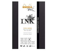 Clairefontaine 116122C - Bloque encolado en cabeza de rodia Calligrapher Pad de 50 hojas de papel sintético japonés liso natural, 16 x 21 cm, 130 g (formato retrato)