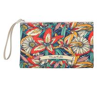Clairefontaine Frida Kahlo 116229C - Estuche multiusos de algodón, diseño floral, 22,5 x 15 cm, gran capacidad, almacenamiento de bolígrafos, lápices, rotuladores, colección Frida Kahlo