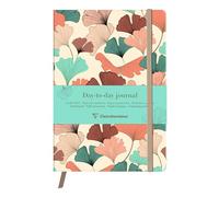 Clairefontaine 116255C - Gaïa beige, DaytoDay journal A5 14,8x21 cm, 192 pages, dot, pochette à soufflet au dos, marquepage, fermeture élastique, ass.