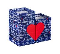 Clairefontaine 116323C - Le Mur des Je t'aime, Set de 2 pots à crayons magnétiques moyen 6x6x11 cm et petit 6x6x8 cm