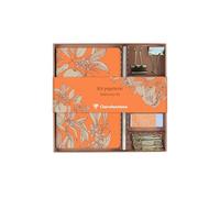 Clairefontaine 116350C - Jardin des Sens, Kit de papeterie contenant un carnet 11x17 cm 64 pages lignées, un crayon de papier, 2 pinces doubles-clip, 10 trombones et une gomme