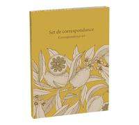 Clairefontaine 116360C - Jardin des Sens, Set de correspondance 12x16,5 cm contenant 8 cartes simples 11x15,5 cm assorties et 8 enveloppes Pollen C6 blanc naturel