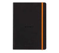 Clairefontaine 117182C - Cuaderno de rodio perpetual 128 páginas marfil 14, 8 x 21 cm con goma elástica, cubierta, color negro