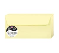 Clairefontaine 120022C - Paquete de 50 Sobres Autoadhesivos - Formato DL 11x22cm - 120g/m² - Color Canario - Invitaciones a Eventos y Correspondencia - Gama Pollen - Papel Premium