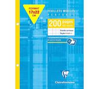 Clairefontaine 1351C - Hojas sueltas perforadas 17x22 cm 90g cuadrados grandes, 200 Paginas (1 Unidad)