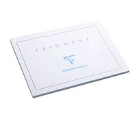 Clairefontaine 1456C - Bloc de 20 tarjetas encoladas Triomphe - Blanco Bristol - A6 - 105x148 mm - 205 g/m²