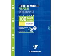 Clairefontaine 1746C - Un étui carton 100 pages Feuillets mobiles perforés 21x29,7 cm 90g petits carreaux, Jaune