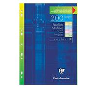 Clairefontaine 175112 C para archivador (A4, cuadriculado, 100 hojas), colores surtidos