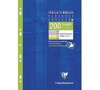 Clairefontaine 17511C - Caja de cartón de 200 páginas, hojas móviles perforadas, 21 x 29,7 cm, 90 g azulejos colores surtidos (50 páginas en amarillo, rosa, azul y verde)