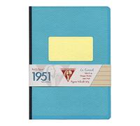 Clairefontaine 195746C Kladde 1951 Back to basics, 96 hojas, a rayas, DIN A5, 14,8 x 21 cm, con tapa atada y tapa suave, 1 pieza, color turquesa