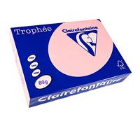 Clairefontaine 1973C - Caja de papel de color contiene 5 packs. - A4, 80g/m2, Resma de papel (nº de hojas: 500) por pack. Total de hojas por caja: 2500 - Color: Rosa