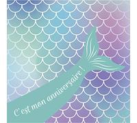 Clairefontaine 20031C - Juego de invitaciones de cumpleaños (8 Sobres individuales 11,6 x 11,6 cm, 8 sobres de 12 x 12 cm), diseño de sirena