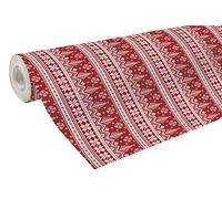 Clairefontaine 201341C - Una bobina de papel de regalo - Papel de alianza 60 g - Formato 50 x 0,70 m - Diseño árbol blanco, fondo rojo, Navidad - Embalaje de regalo, para embalajes profesionales