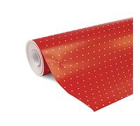 Clairefontaine, 201402C, Bobina de papel de regalo, Alliance, 50m x 0,70cm, 60gr -Rojo puntos blancos