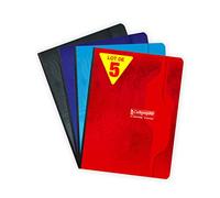 Clairefontaine 203C Calligraphe - Cuaderno de tapa blanda (17 x 22 cm, 96 hojas, 70 g, 5 unidades), varios colores