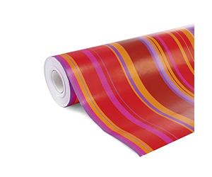 Clairefontaine 211202C - Une bobine papier cadeau Alliance 50mx0m70 60g, Rayures Rouge, or et rose