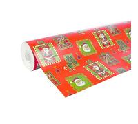 Clairefontaine 211302C - Una bobina de papel de regalo - Papel de alianza 60 g - 50 x 0,70 m - Diseño: Papá Noel, Navidad Tradicional, Mosaico - Embalaje de regalo, ideal para embalajes profesionales