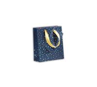 Clairefontaine 212865Cpack - Lote de 5 bolsas pequeñas para regalo premium - Formato bolsillo - 12 x 4,5 x 13,5 cm, 170 g, diseño de rayas doradas y azules marinos - ideal para: perfume, libro