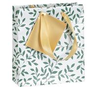 Clairefontaine 212884Cpack - Lote de 5 bolsas pequeñas para regalo premium - Tamaño bolsillo - Tamaño: 12 x 4,5 x 13,5 cm, 170 g, diseño de flores verdes, ideal para: perfume, libro de bolsillo, juego