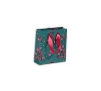 Clairefontaine 212888Cpack - Lote de 5 bolsas pequeñas para regalo premium - Formato bolsillo - 12 x 4,5 x 13,5 cm - 170 g - Patrón: abetos, vegetales sobre fondo verde - Ideal para: perfume, libro