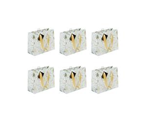 Clairefontaine 212894Cpack - Lote de 5 bolsas de regalo premium - Formato de compras, 32 x 13 x 24,5 cm, 170 g, diseño de abeto, ciervo, renos, oro/verde, Navidad, ideal para: rompecabezas, ropa