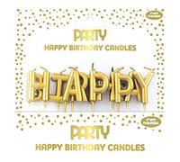 Clairefontaine 24330-GC - Un juego de velas metálicas con forma de letra para la inscripción "Happy Birthday"