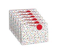 Clairefontaine 26988-6Cpack - Juego de 6 bolsas de regalo Excellia, formato de compras, 37,3 x 11,8 x 27,5 cm, 210 g, diseño de lunares, multicolor sobre fondo blanco, bolsa de cumpleaños, ideal para:
