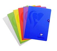 Clairefontaine 303165C Un Cahier Agrafé Mimesys - A4 21x29,7 cm 96 Pages Lignées avec Marge Papier Clairefontaine Blanc 90 g - Couverture Polypro Couleur Aléatoire