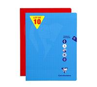 Clairefontaine 303167C Mimesys Staple Bound Laboratory Workbooks, A4+, 125g, Séyès, 40 hojas - varios colores, paquete de 10