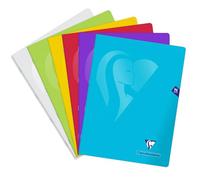 Clairefontaine 303365C - Mimesys cahier piqué polypro 24x32cm 96p Ligné + marge coloris assortis