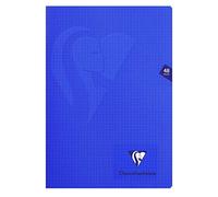 Clairefontaine 303522C - Cuaderno grapado Mimesys, A4 21 x 29, 7 cm, 120 páginas pequeñas baldosas con márgenes, Papel blanco 90 g, Cubierta polipro color aleatorio