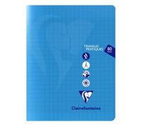 Clairefontaine 303727C Cahiers Agrafés de Travaux Pratiques Mimesys - 17x22 cm - 80 Pages Grands Carreaux 90 g et Unies Blanches 125 g - Couverture Polypro Aléatoires assorties - Paquet de 5