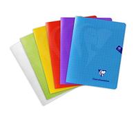 Clairefontaine 303751C - Mimesys cahier piqué polypro 17x22cm 48p séyès coloris assortis -Paquet de 10 ass
